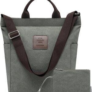 Worldlyda Women Canvas Tote Purse Large Shoulder Bag Casual Crossbody Hobo Top H